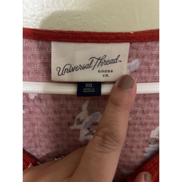 Boho Floral Button-Up Dress XXL Universal Thready Cottagecore vacation Resort - Picture 5 of 12